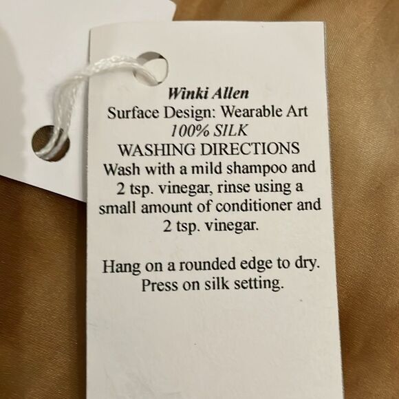 Artisan Black Walnut Eco-Dyed Silk Scarf by Winkie Allen Wearable Art 52x8 in - Picture 6 of 8